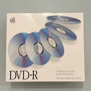 Apple DVD-R Box of 5 Discs Factory Sealed